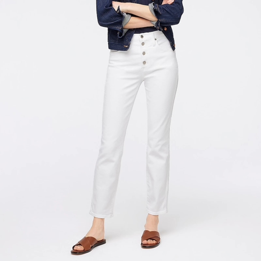 J.Crew White High Rise Straight Jeans – Size 26